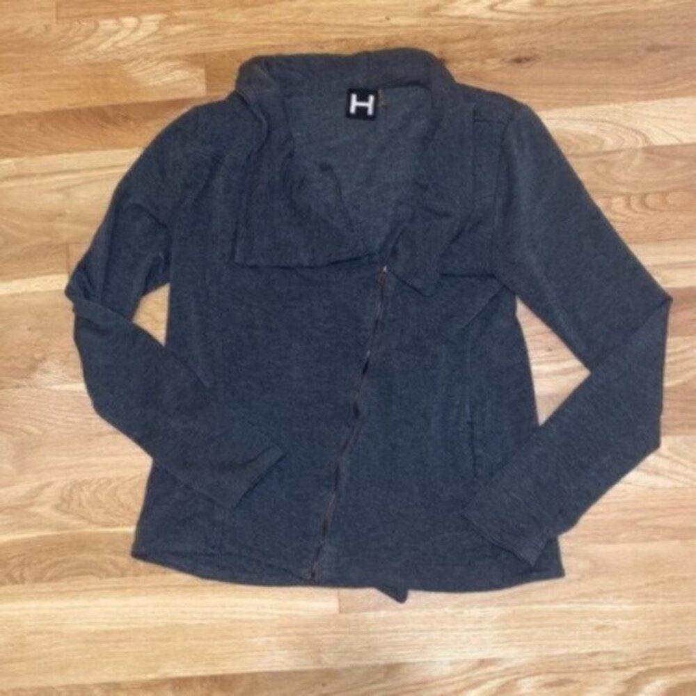 H by Bordeaux Gray Zip Up